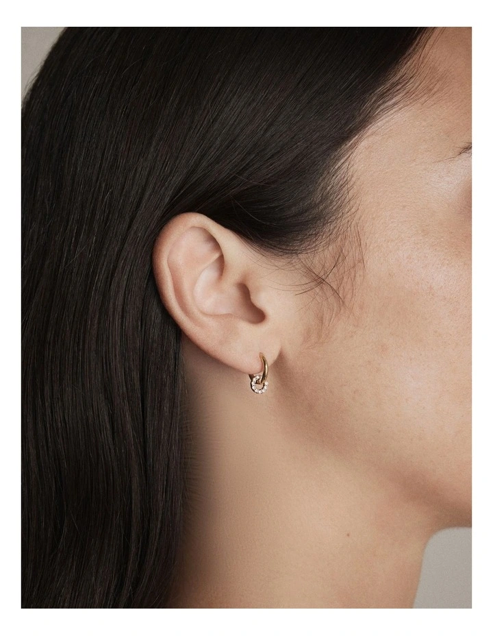 Nimbus Charm Hoop Earrings in Gold image 2