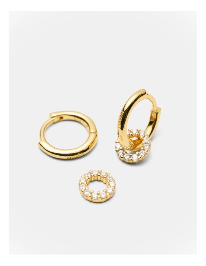 Nimbus Charm Hoop Earrings in Gold image 3