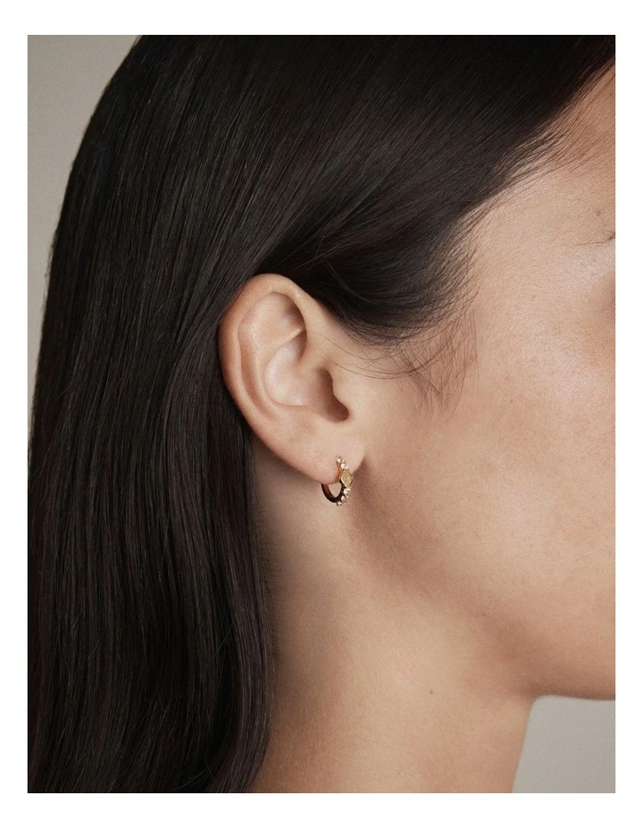 Nimbus Huggie Hoop Earrings in Gold image 2