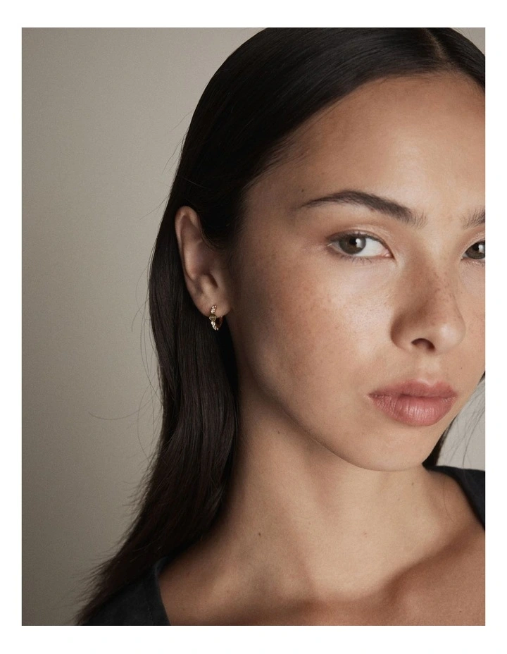 Nimbus Huggie Hoop Earrings in Gold image 4