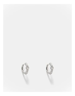 Nimbus Huggie Hoop Earrings in Silver