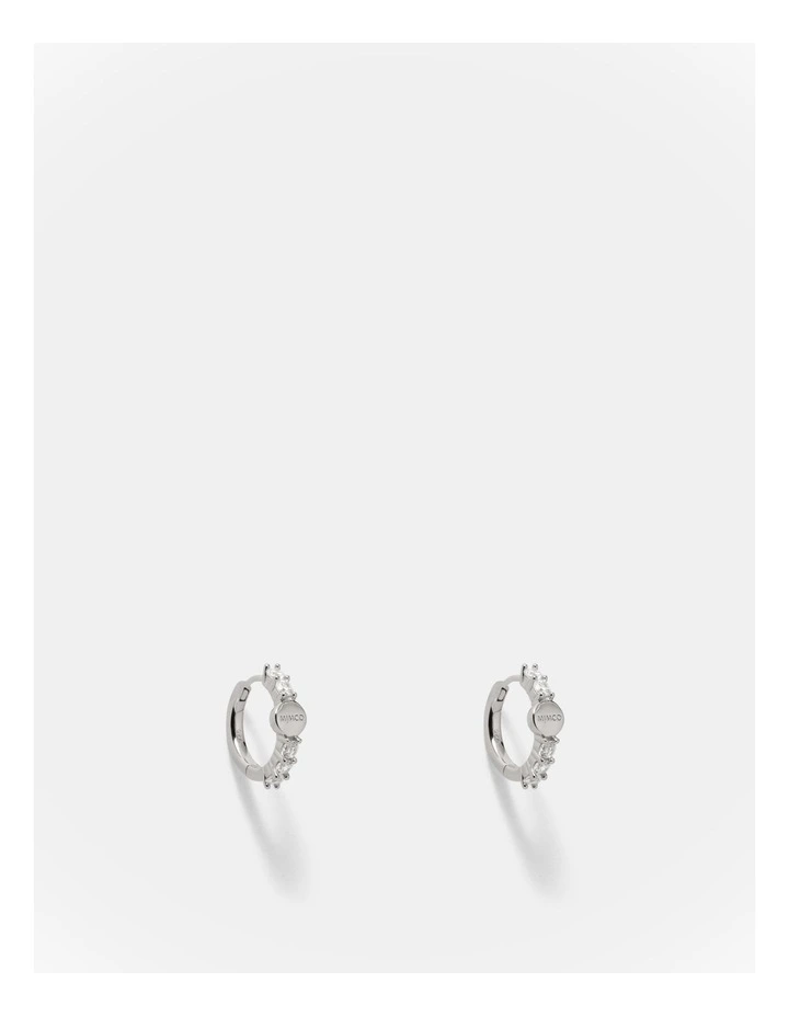 Nimbus Huggie Hoop Earrings in Silver image 1