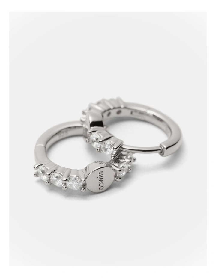 Nimbus Huggie Hoop Earrings in Silver image 3