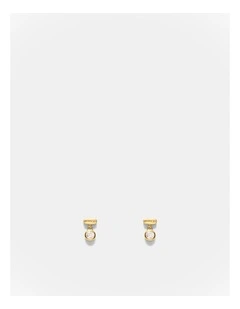 Glint Charm Stud Earrings in Gold
