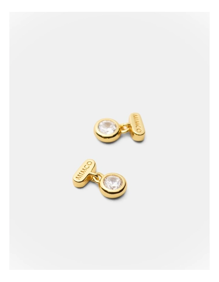 Glint Charm Stud Earrings in Gold image 3