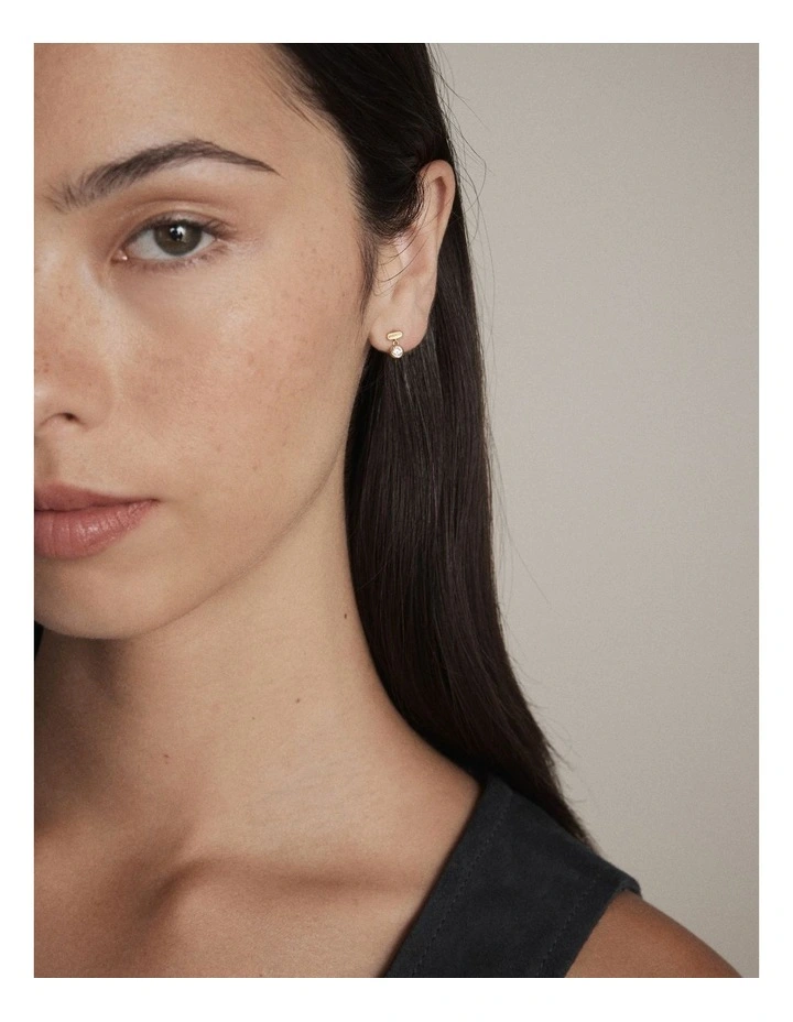 Glint Charm Stud Earrings in Gold image 4