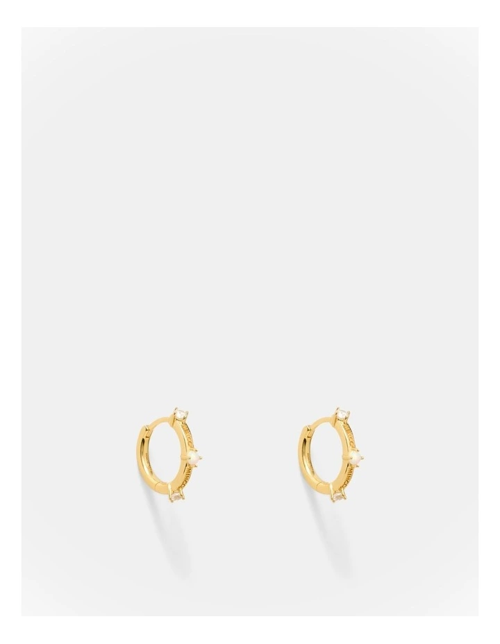 Opalescent Hoop Earrings in Gold image 1