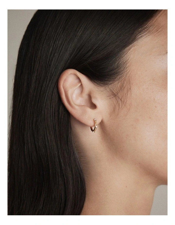 Opalescent Hoop Earrings in Gold image 2