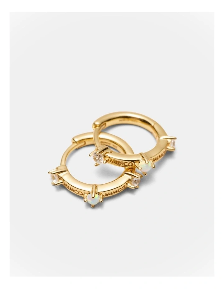 Opalescent Hoop Earrings in Gold image 3