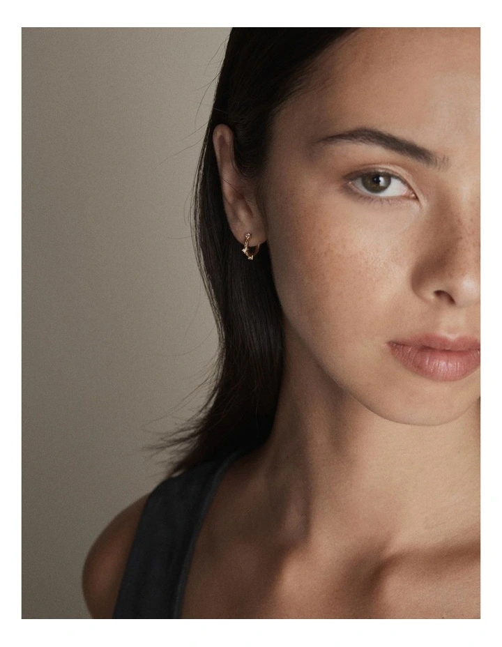 Opalescent Hoop Earrings in Gold image 4