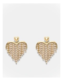 Enticing Heart Earrings in Pearl