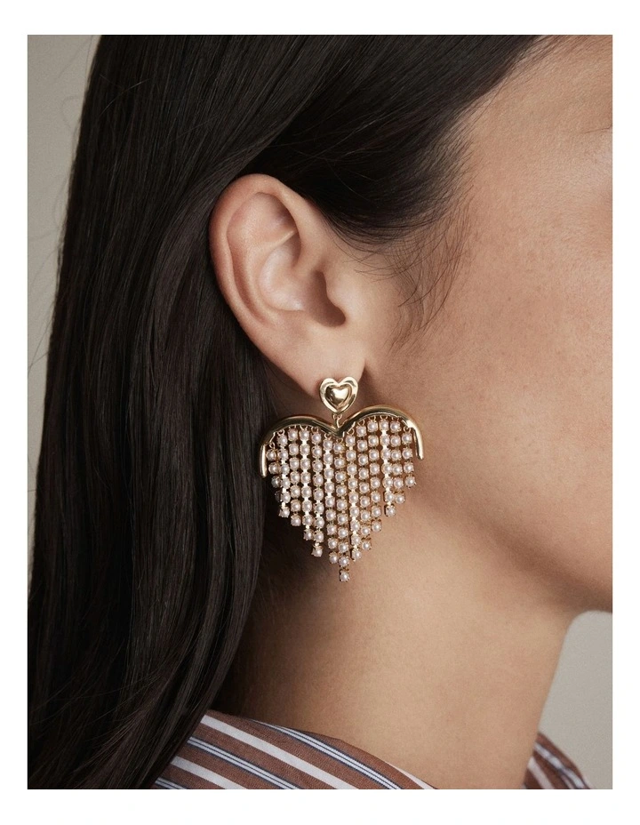 Enticing Heart Earrings in Pearl image 2