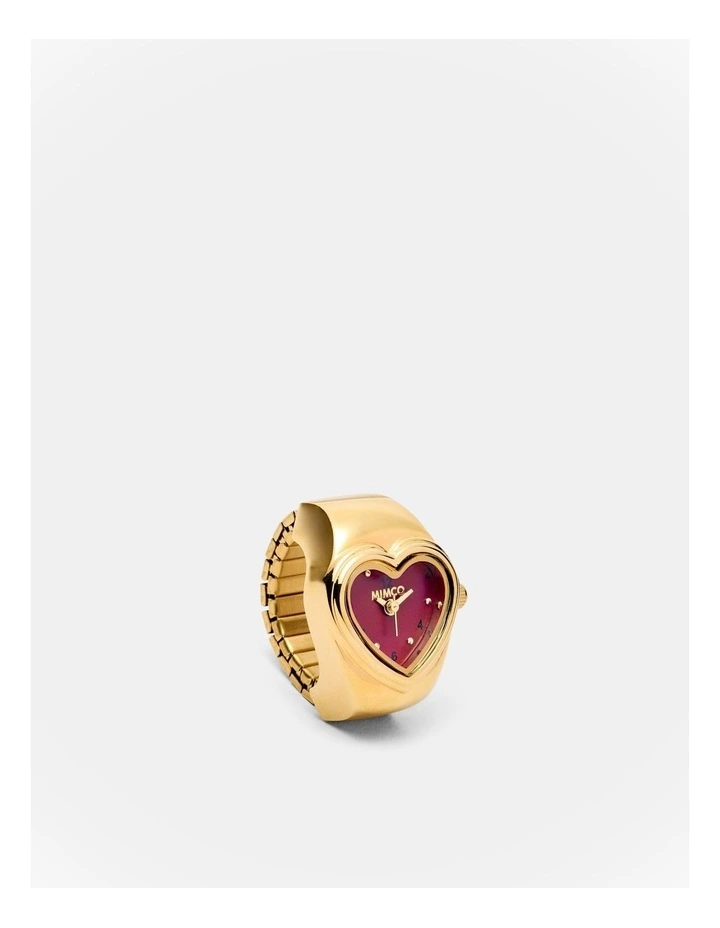 Heart Watch Ring in Bordeaux image 1