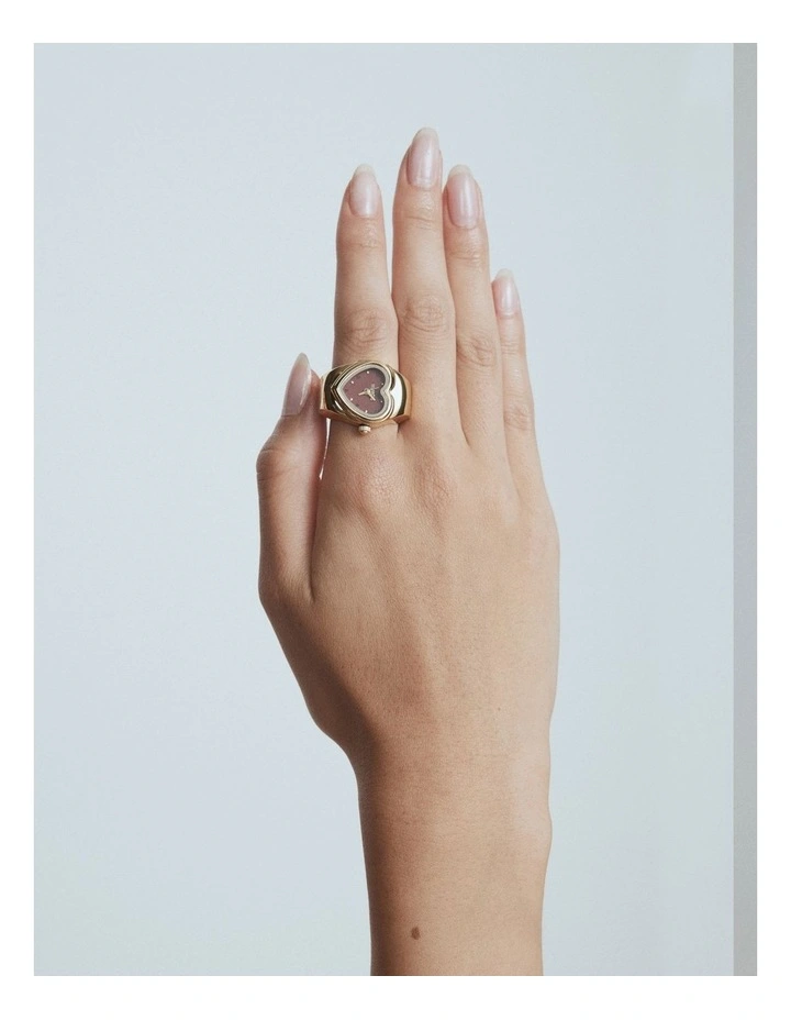 Heart Watch Ring in Bordeaux image 2