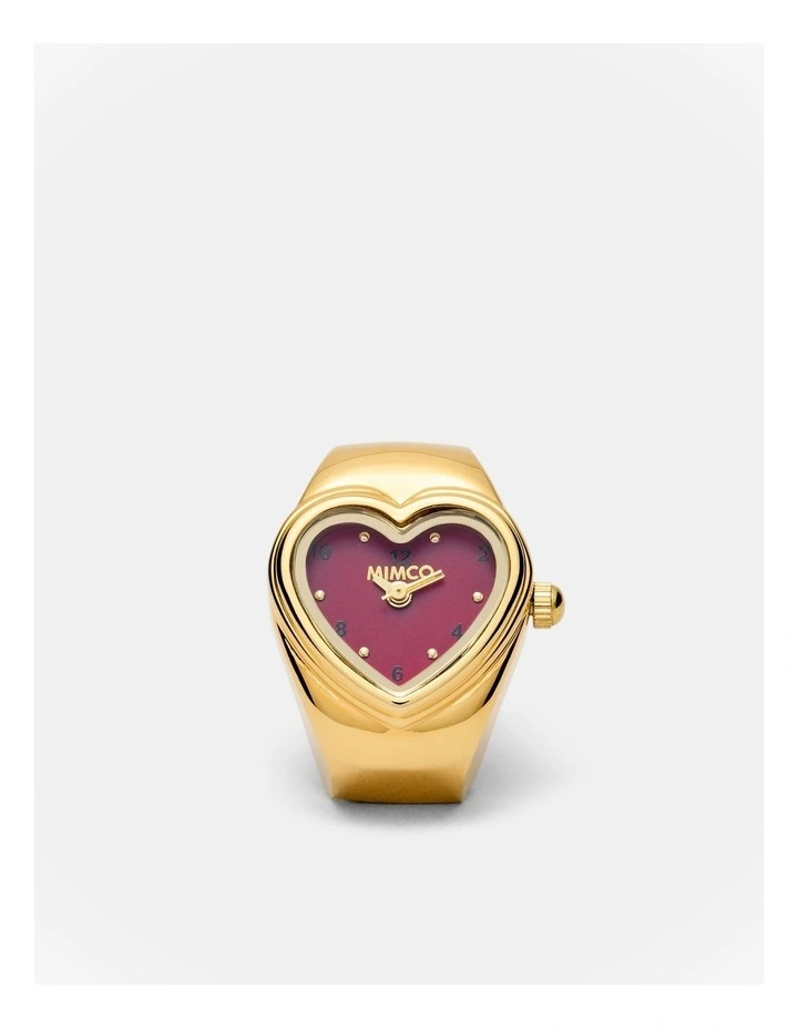 Heart Watch Ring in Bordeaux image 3