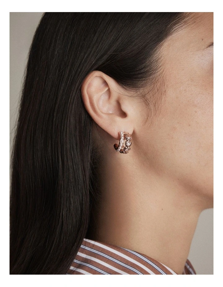 Westlyn Heart Duo Hoop Earrings in Rose Gold image 2