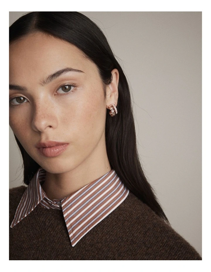 Westlyn Heart Duo Hoop Earrings in Rose Gold image 4