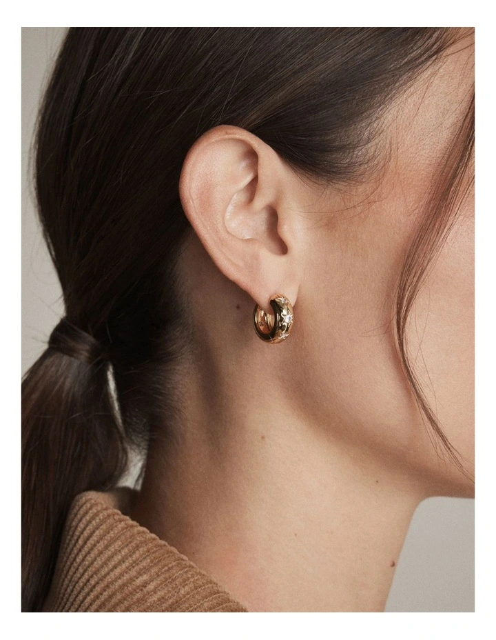 Westlyn Huggie Earrings in Gold image 2