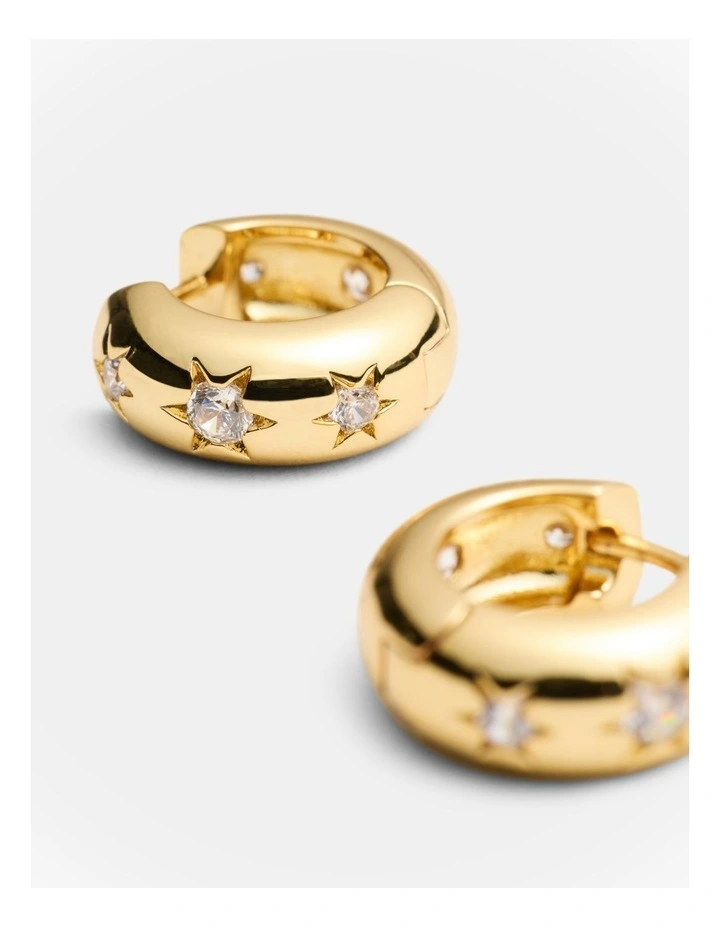 Westlyn Huggie Earrings in Gold image 3
