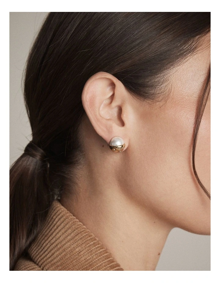 Westlyn Pearl Stud Earrings in Pearl image 2