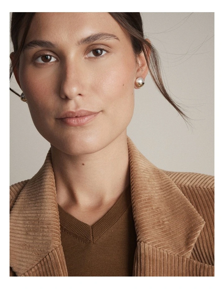 Westlyn Pearl Stud Earrings in Pearl image 4