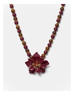 Vienne Bead Necklace in Bordeaux