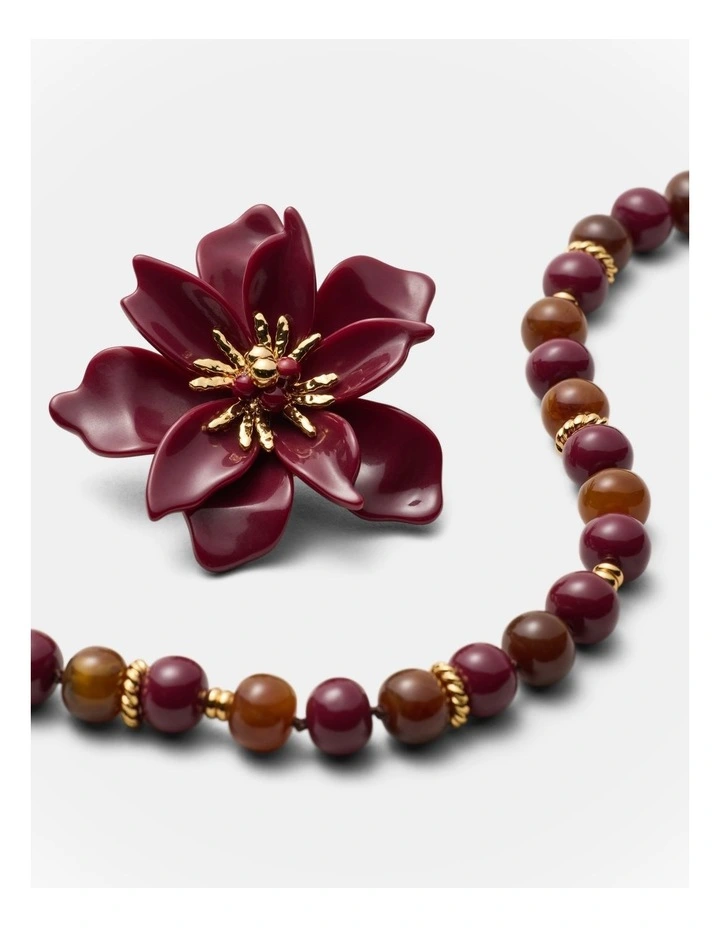 Vienne Bead Necklace in Bordeaux image 3