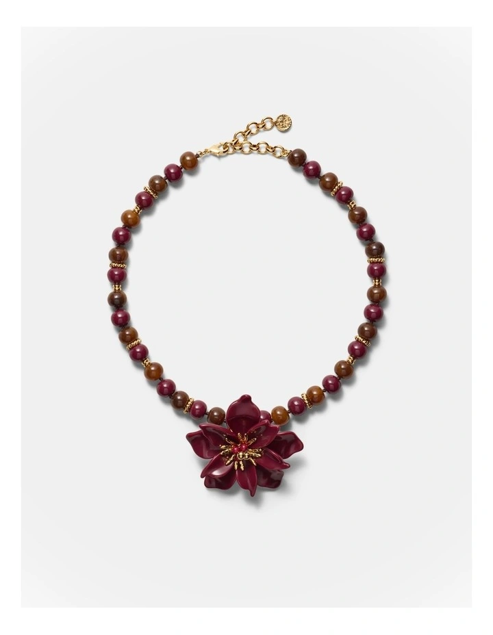 Vienne Bead Necklace in Bordeaux image 4