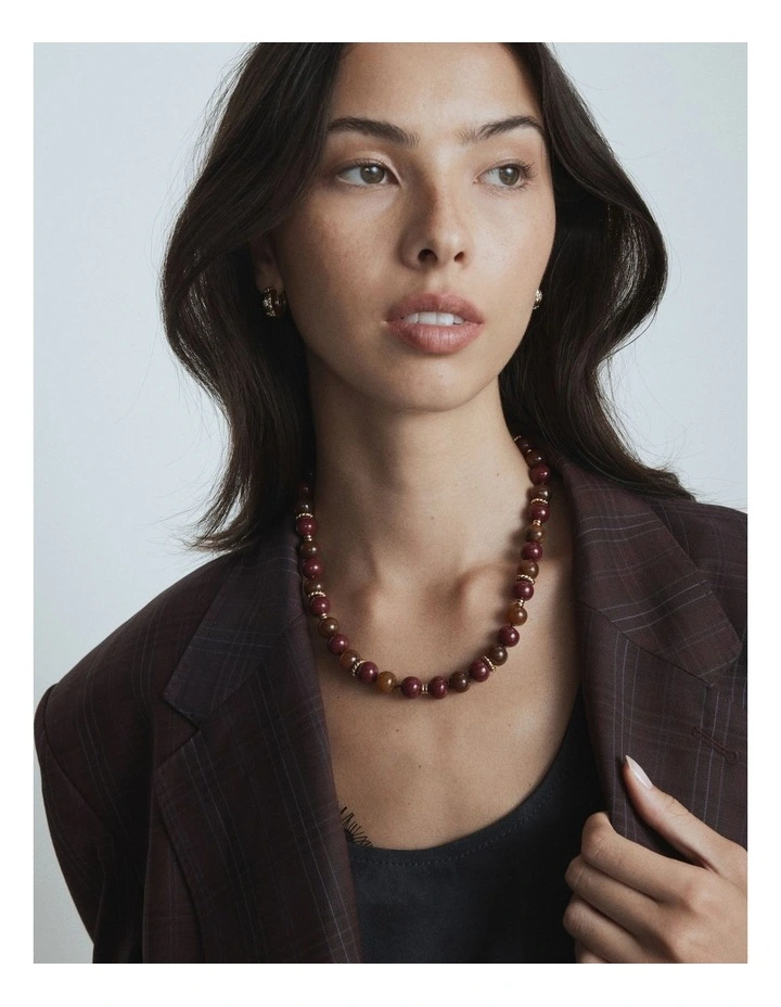 Vienne Bead Necklace in Bordeaux image 5
