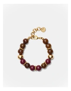 Vienne Bead Bracelet in Bordeaux