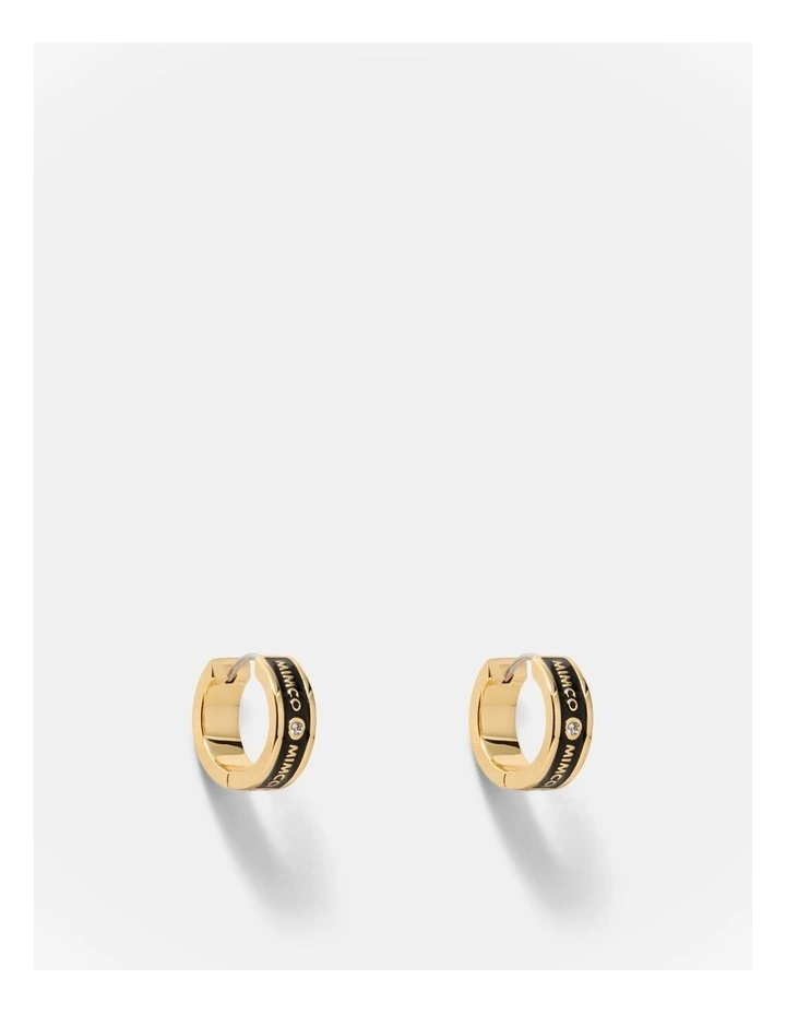 Enamour Huggie Earrings in Black image 1