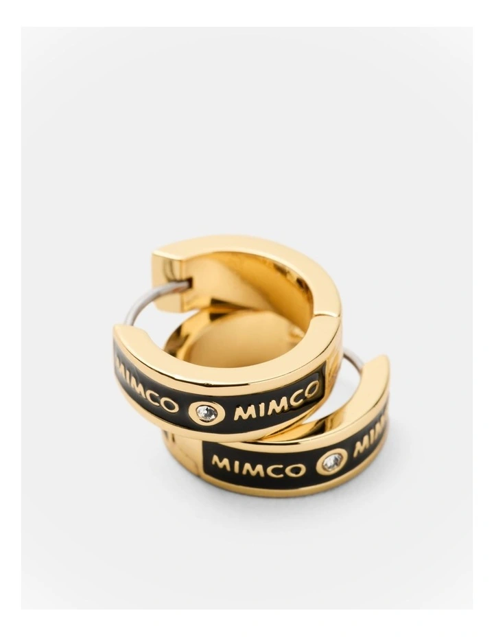 Enamour Huggie Earrings in Black image 3