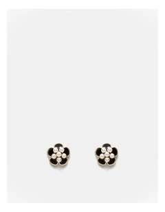 La Fleur Stud Earrings in Black