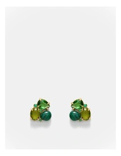 Goddess Stud Earrings in Malachite