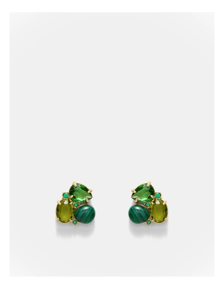 Goddess Stud Earrings in Malachite image 1