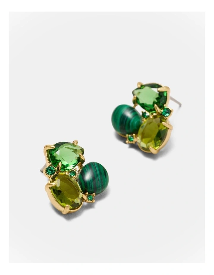 Goddess Stud Earrings in Malachite image 3