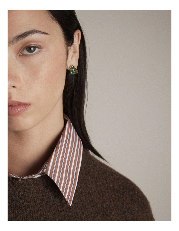 Goddess Stud Earrings in Malachite image 4