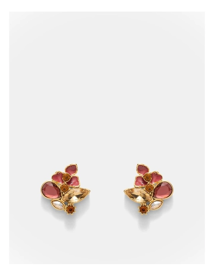 De Fleurs Stud Earrings in Bordeaux image 1