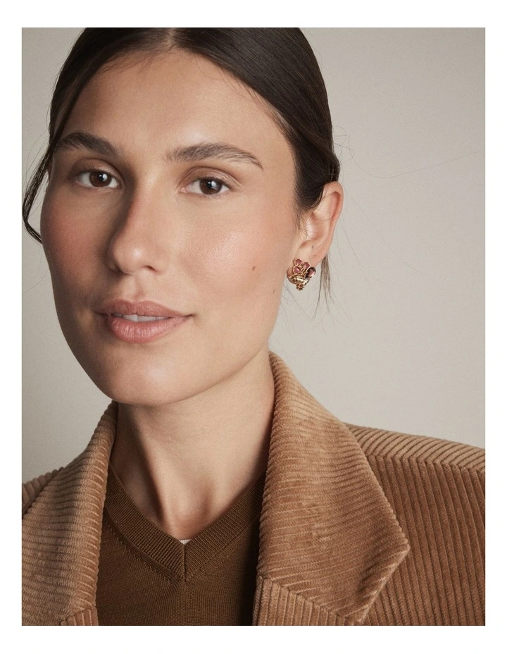 De Fleurs Stud Earrings in Bordeaux image 4