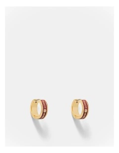 Enamour Huggie Earrings in Bordeaux