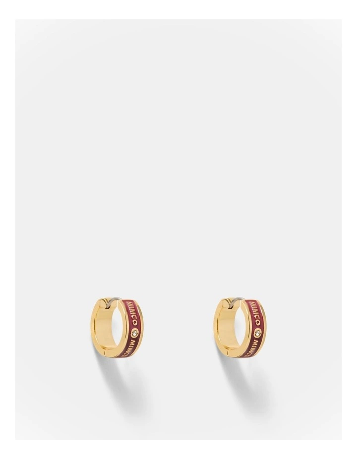 Enamour Huggie Earrings in Bordeaux image 1