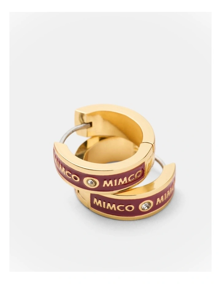 Enamour Huggie Earrings in Bordeaux image 3