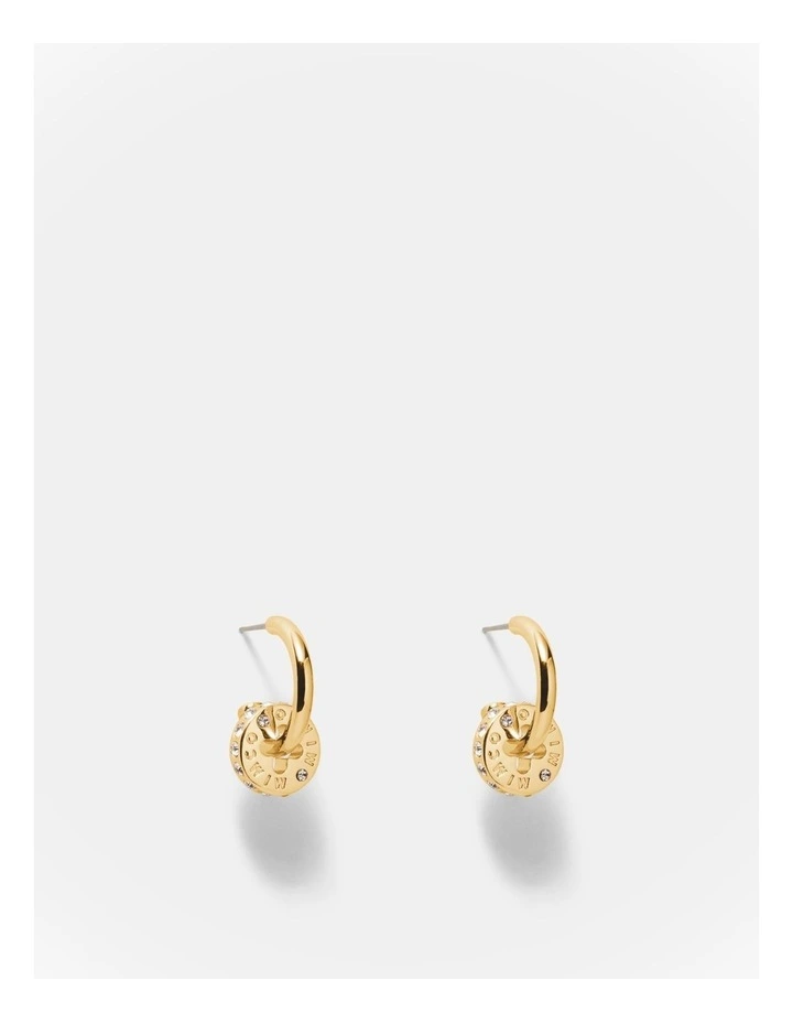 Signatura Charm Hoop Earrings in Gold image 1