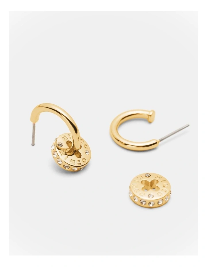 Signatura Charm Hoop Earrings in Gold image 3