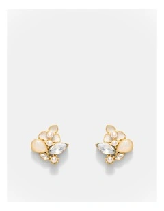 De Fleurs Stud Earrings in Pearl