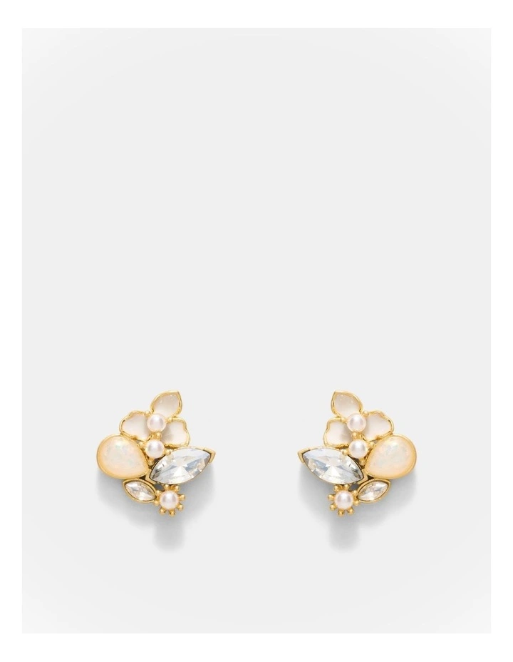 De Fleurs Stud Earrings in Pearl image 1