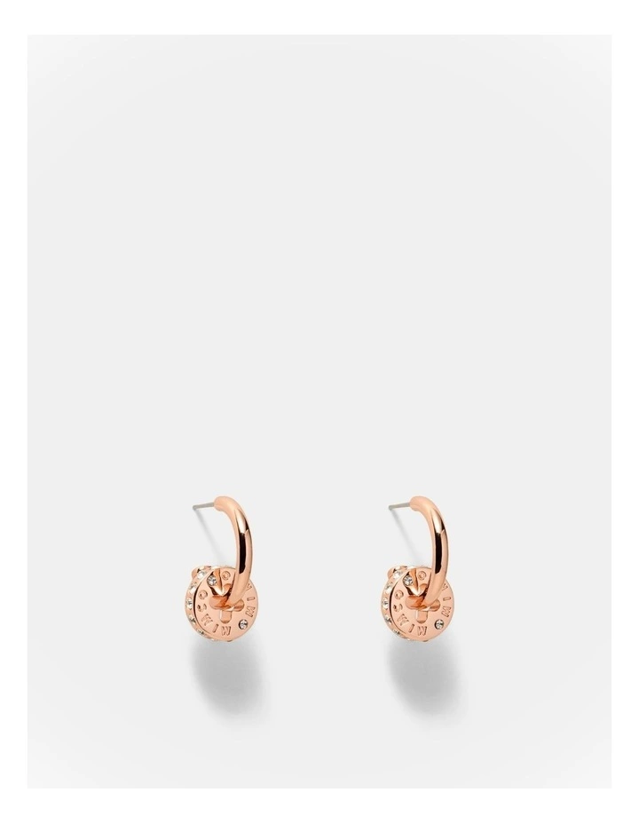 Signatura Charm Hoop Earrings in Rose Gold image 1