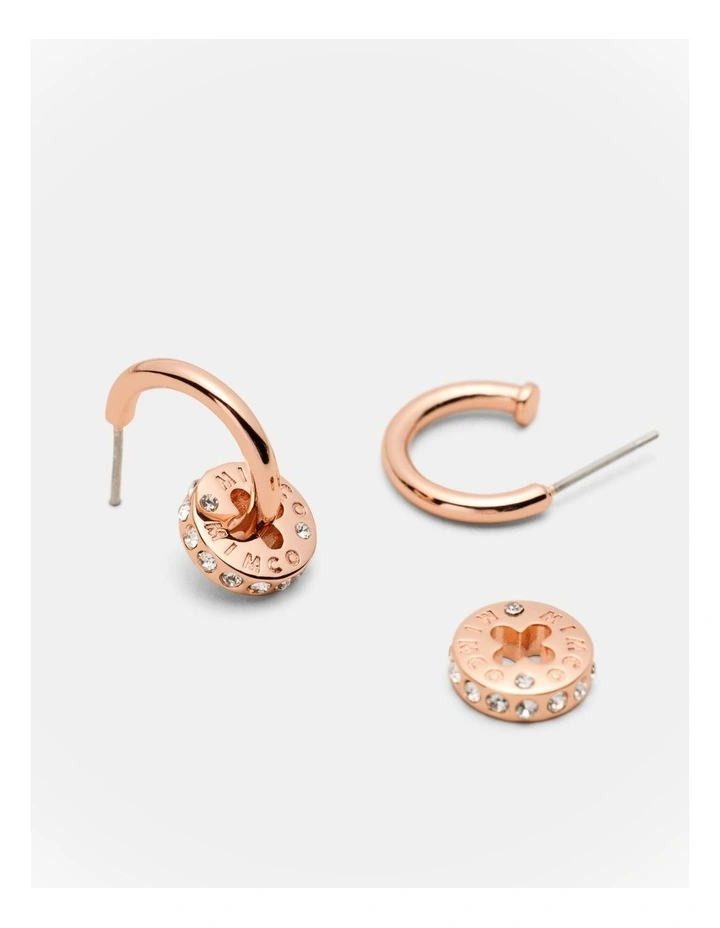 Signatura Charm Hoop Earrings in Rose Gold image 3