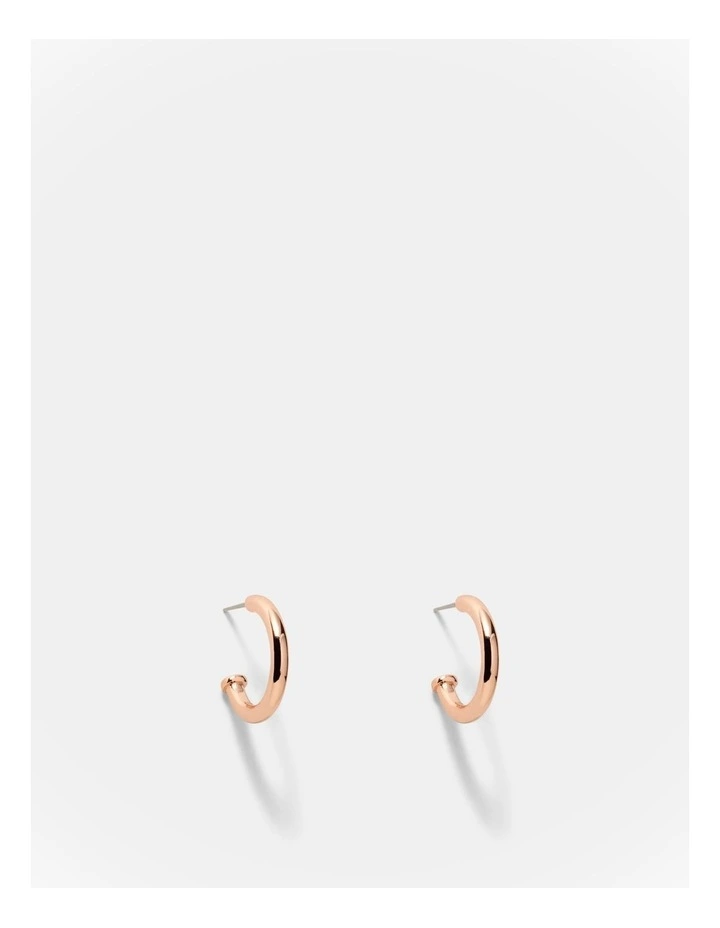Signatura Charm Hoop Earrings in Rose Gold image 5