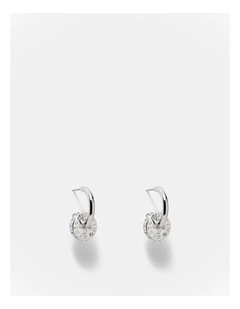 Signatura Charm Hoop Earrings in Silver
